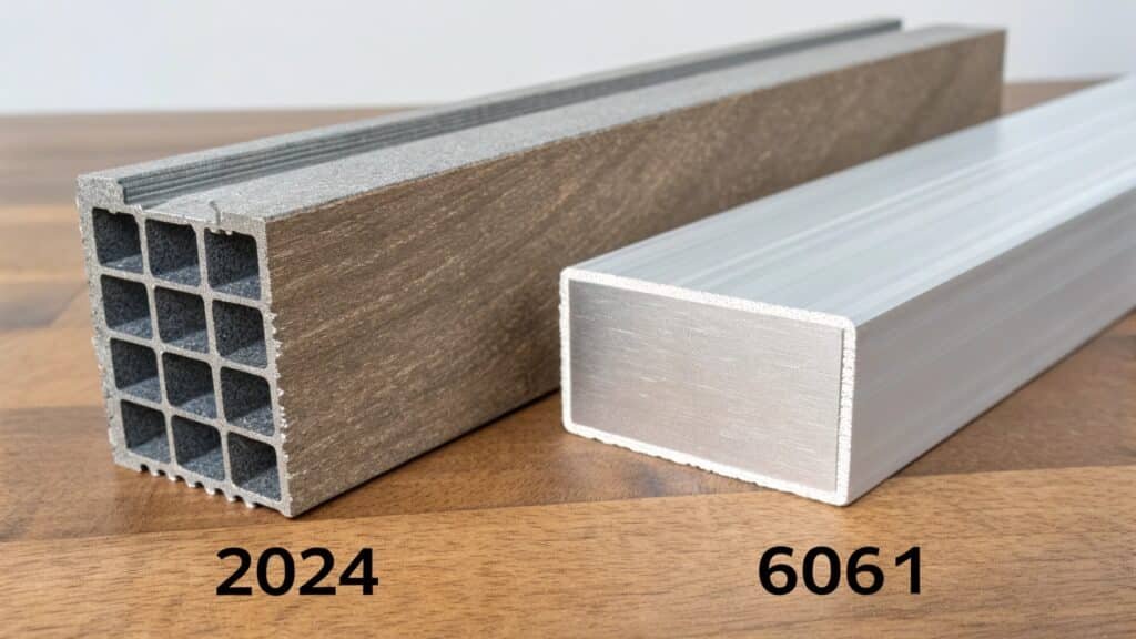 A visual comparison of the hardness (e.g., Brinell hardness) of 2024 vs. 6061 aluminum alloys.
